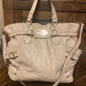 Michael Kors Off-White Perforated Shoulder Bag